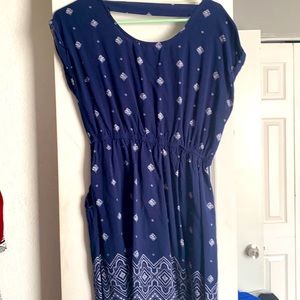 Pink rose summer dress with pockets